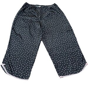 Gilligan & O'Malley Small PJ Sleep Lounge Pants Black Pink Hearts‎ Valentines